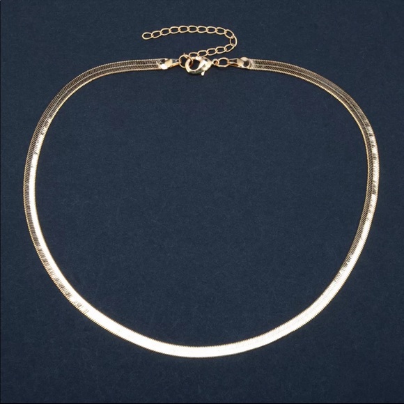 NEW 18K Gold Flat Blade Snake Link Chain Necklace - Picture 2 of 6